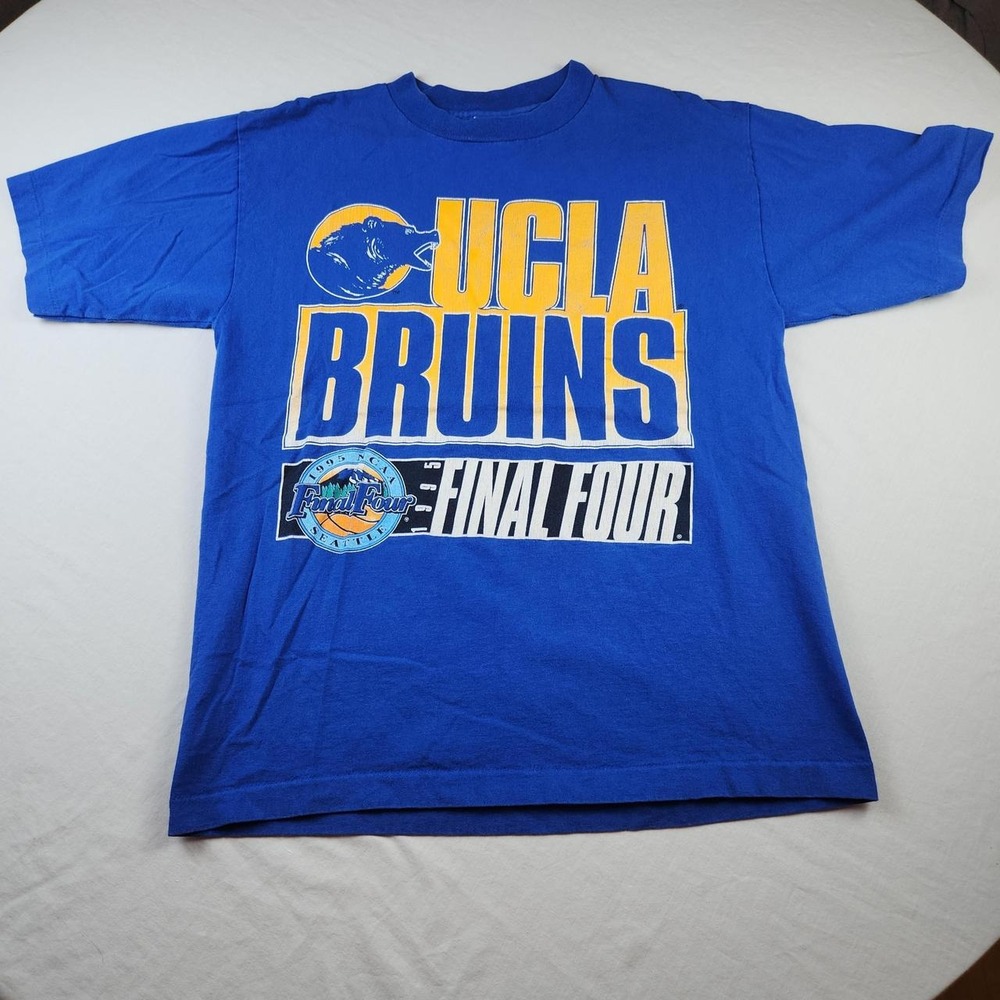 Vintage 1995 UCLA Bruins NCAA Final Four Logo Athletic T-Shirt Mens M Blue